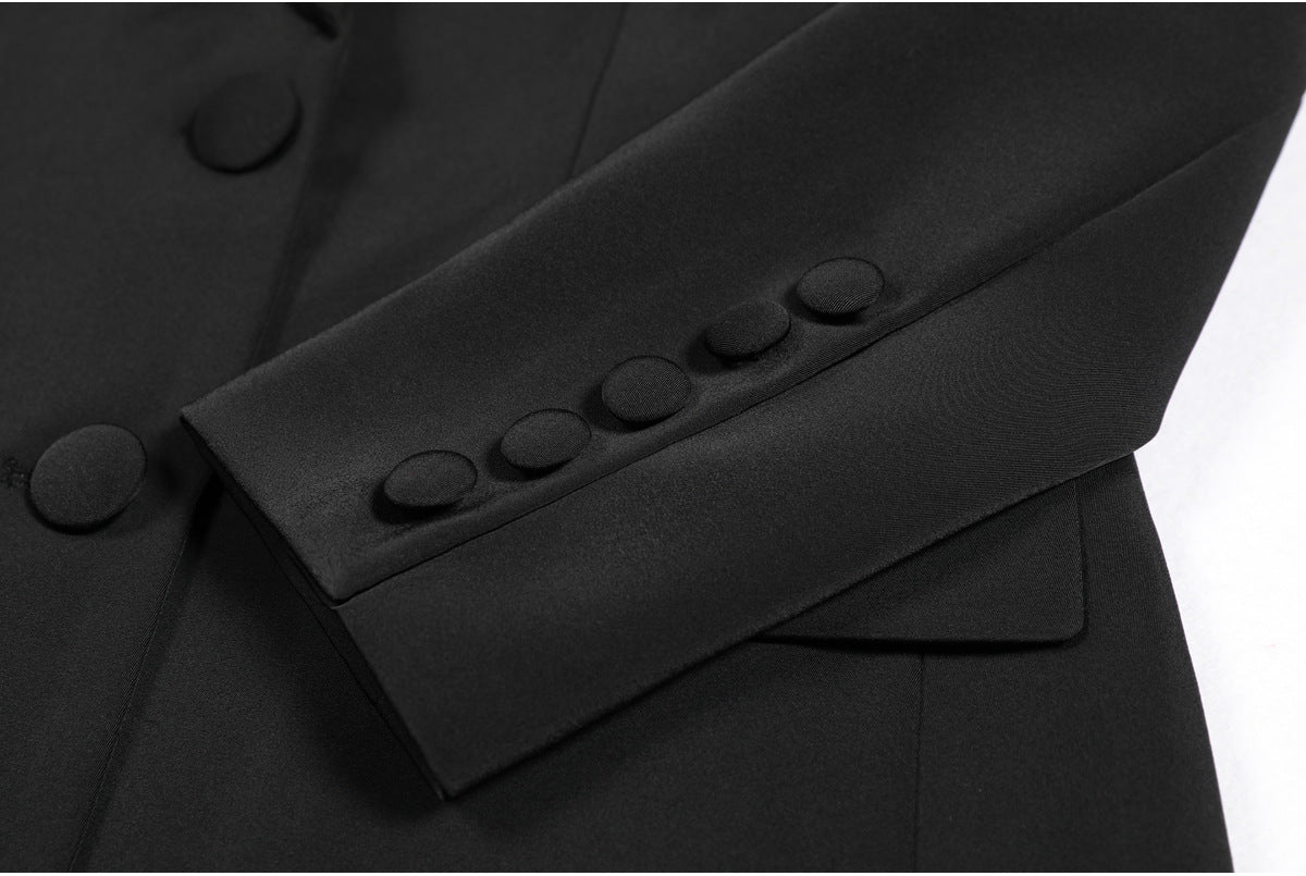Spring Autumn Heavy Industry Beads Diamond Waist Slimming High End Quality Women Business Blazer Top - ALTARIA