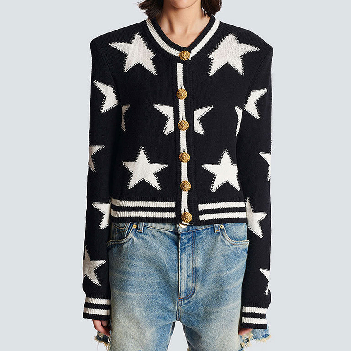 Spring Autumn High Quality Knitwear Long Sleeve round Neck Cardigan Top Woolen Coat - ALTARIA