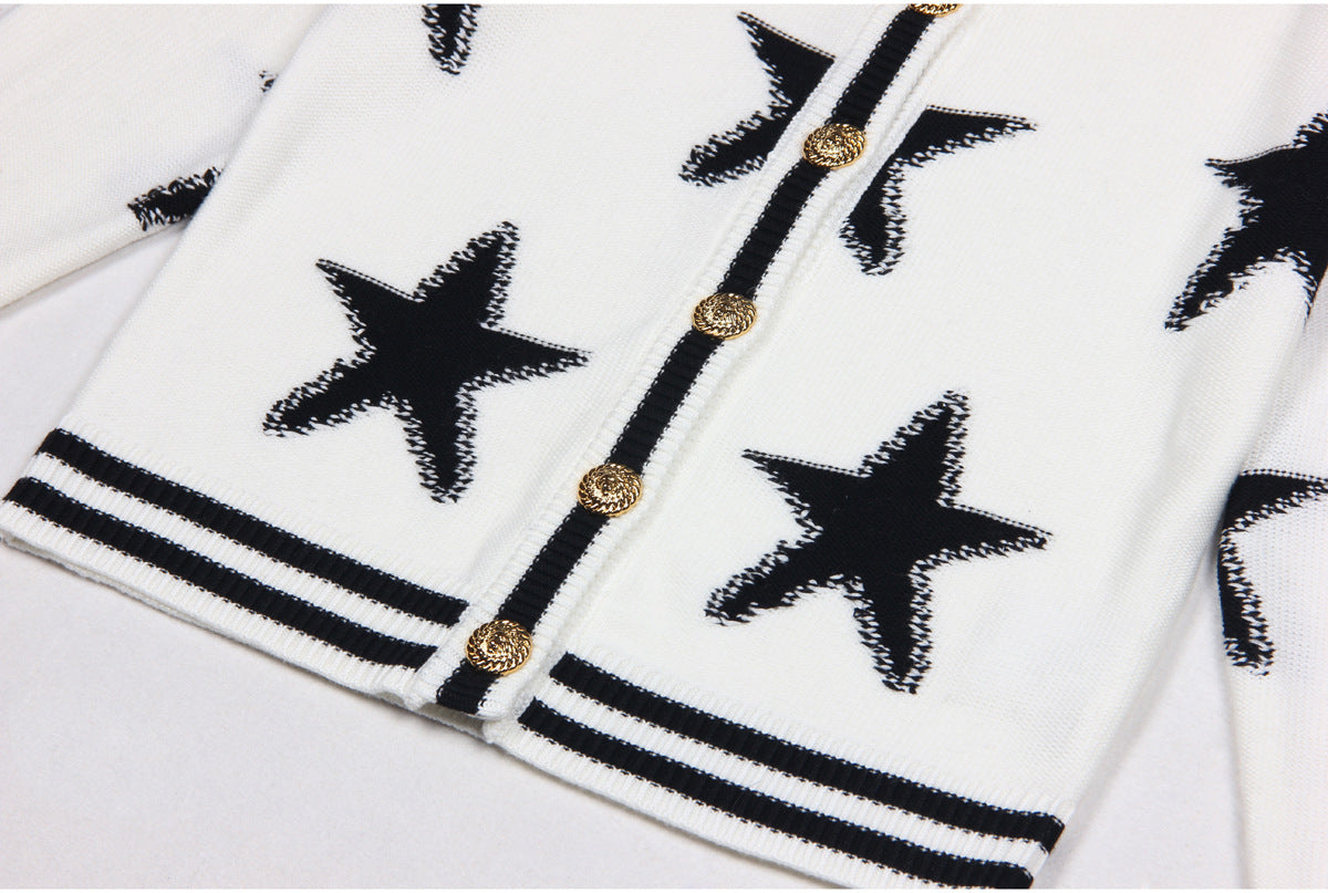 Spring Autumn High Quality Knitwear Long Sleeve round Neck Cardigan Top Woolen Coat - ALTARIA