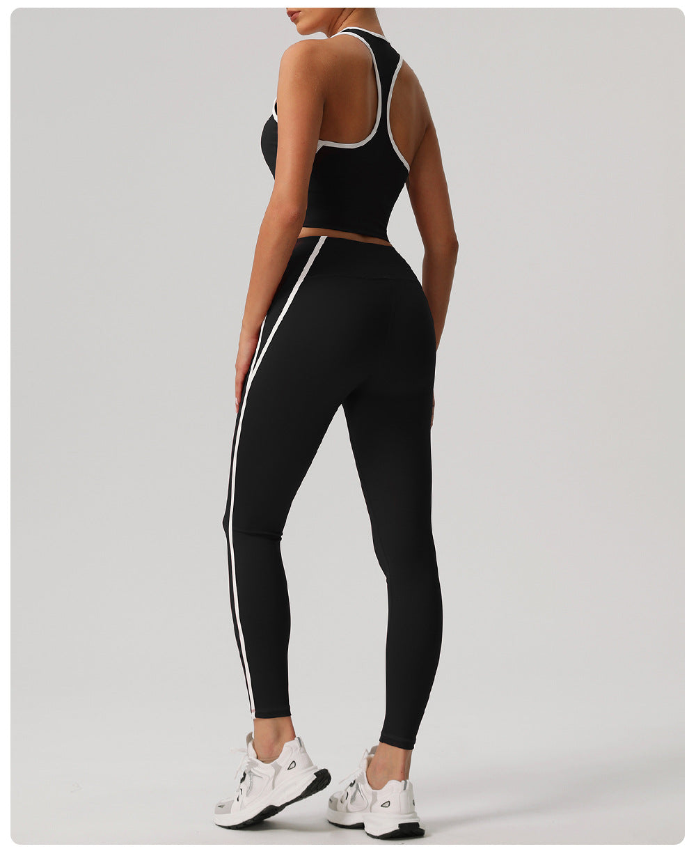 Contrast Color Slim Fit Thin Yoga Wear Women Yoga Trousers Outer Wear High Waist Workout Long Sleeve Casual Sports Set - ALTARIA