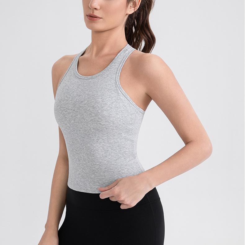Yoga Vest Women with Chest Pad Pilates Training Top High Elastic Breathability Running Workout Bra Sports Vest - ALTARIA
