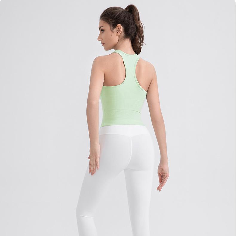 Yoga Vest Women with Chest Pad Pilates Training Top High Elastic Breathability Running Workout Bra Sports Vest - ALTARIA