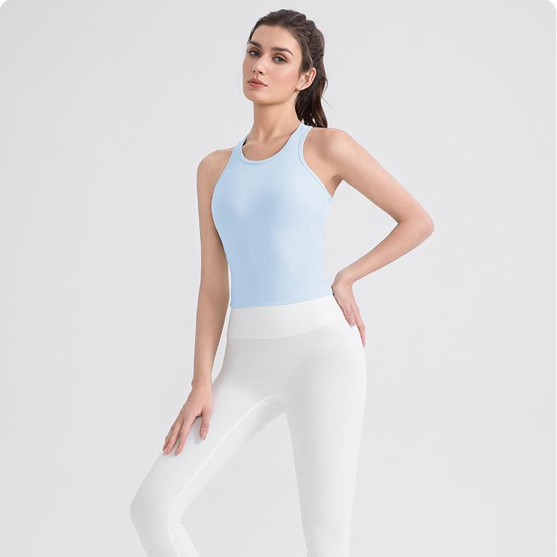 Yoga Vest Women with Chest Pad Pilates Training Top High Elastic Breathability Running Workout Bra Sports Vest - ALTARIA