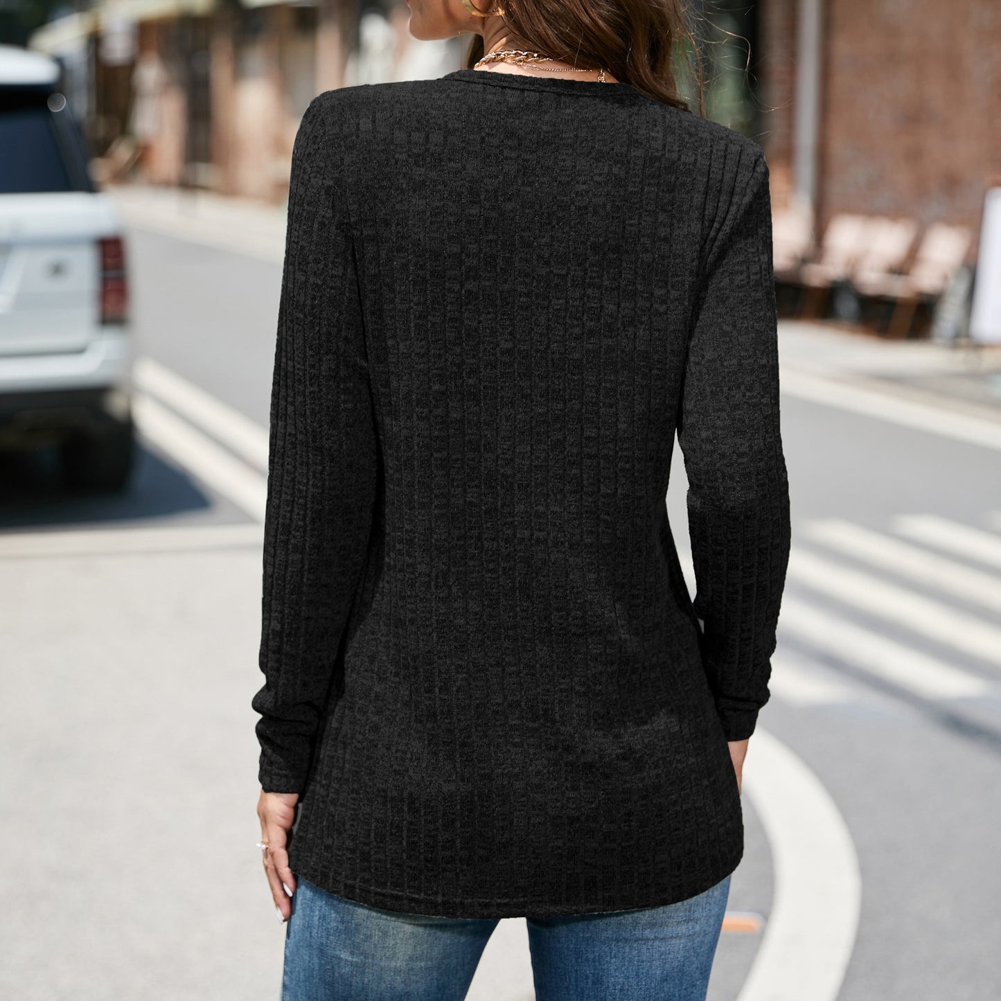 Autumn Winter Sweater Women Niche Crew Neck Split Women Clothes Top Women - ALTARIA