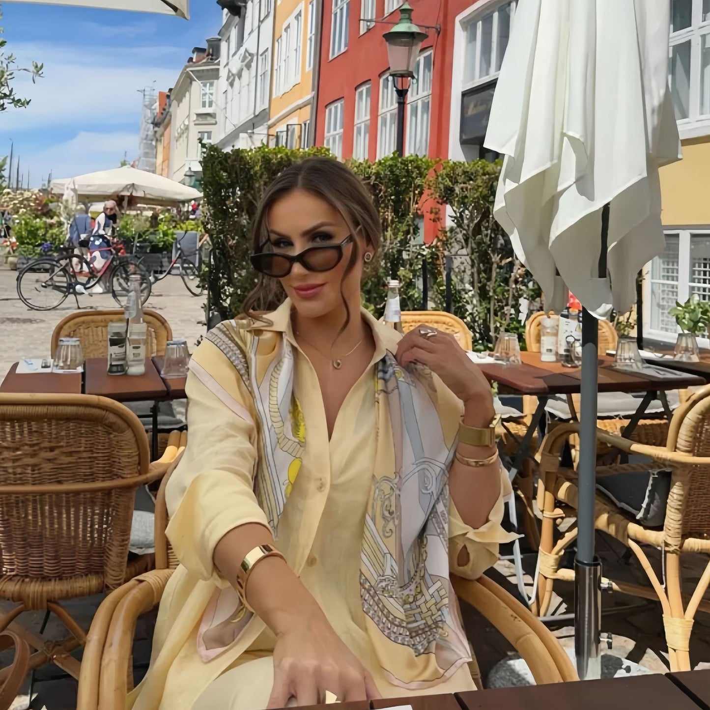 Women Clothing Cotton Linen Solid Color Loose Long Sleeves Shirt Casual Work Pant Two Piece Sets - ALTARIA