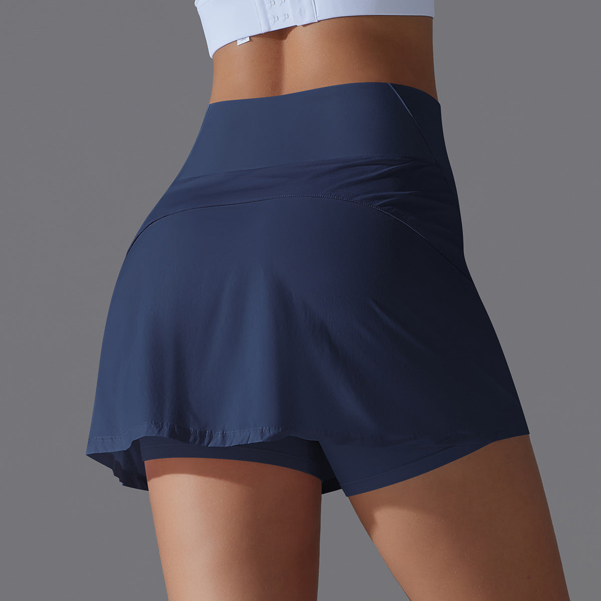 Internet Celebrity Cool Feeling Tennis Skirt High Waist Slimming False Two Piece Workout Bottoming Culottes Side Pocket Sports Yoga Skirt - ALTARIA