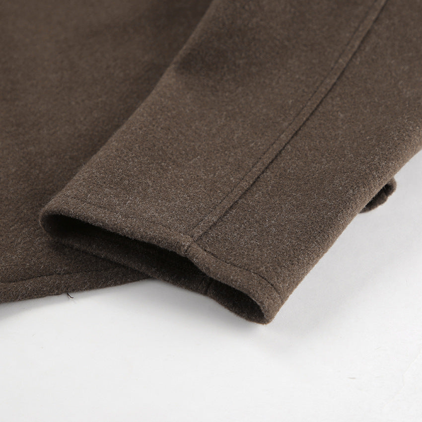 Autumn Winter Polo Collar Long Sleeve Zipper Woolen Coat Loose Casual Women Jacket - ALTARIA