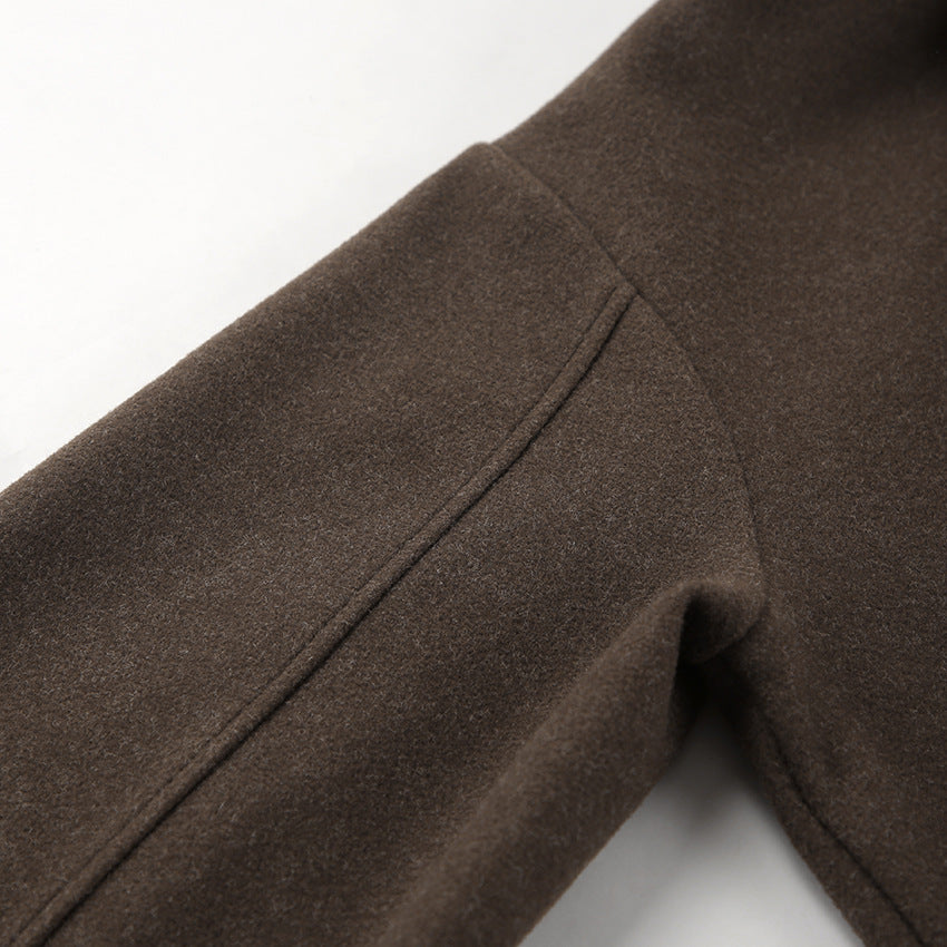 Autumn Winter Polo Collar Long Sleeve Zipper Woolen Coat Loose Casual Women Jacket - ALTARIA