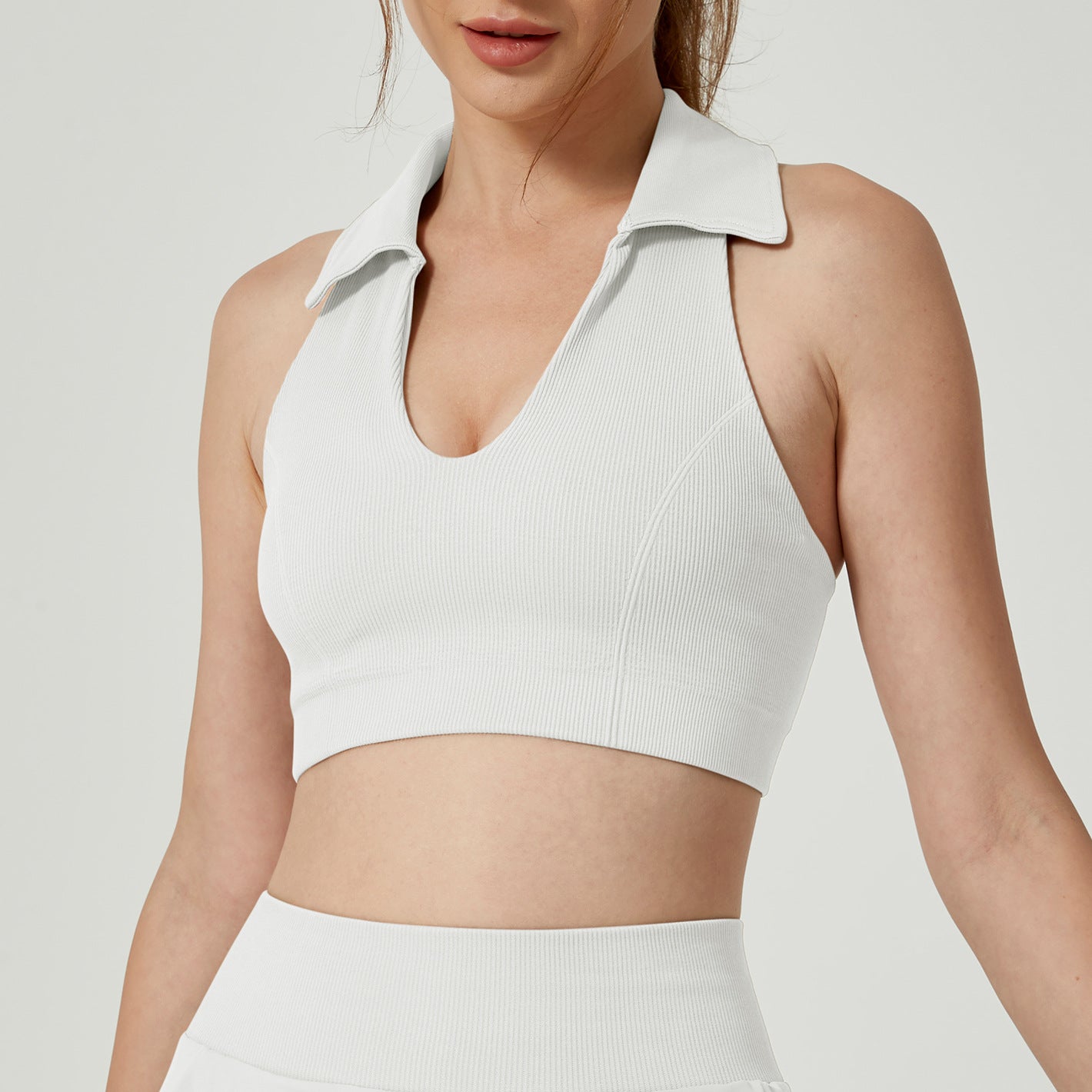Collared Vest Ice UV Protection High Waist Yoga Skirts Tennis Exercise Workout Quick Drying Sun Protection Skirt Sets - ALTARIA