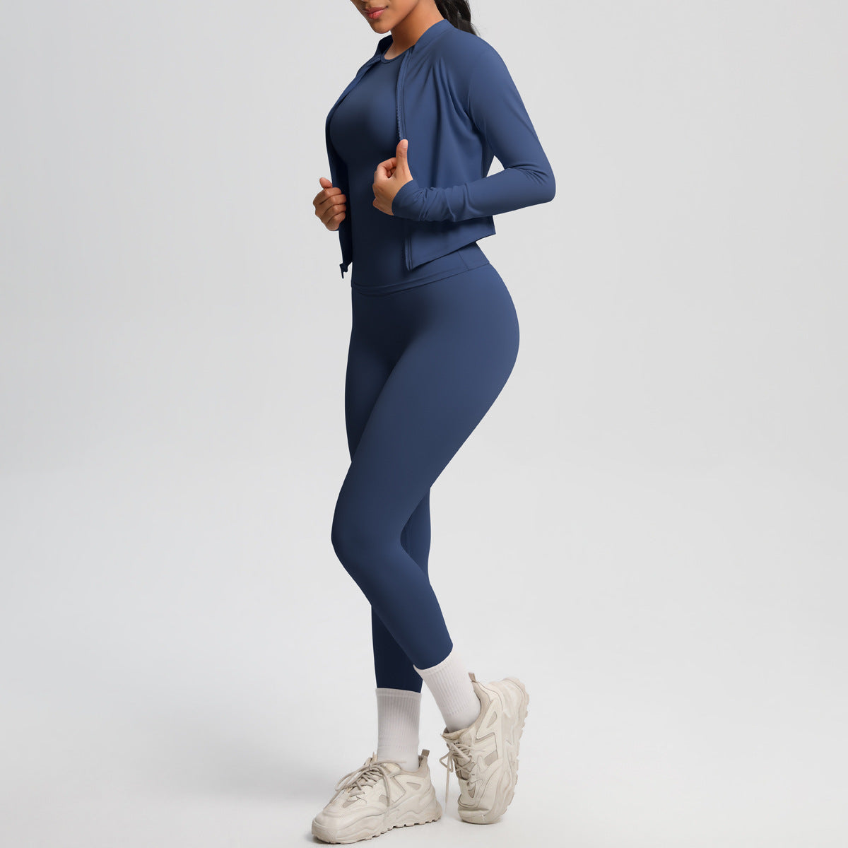 Quick Drying Skin-Friendly Tight Short Sleeve Yoga Suit Outdoor Running Thin Fitness Pants Sports Jacket Three Piece Set - ALTARIA