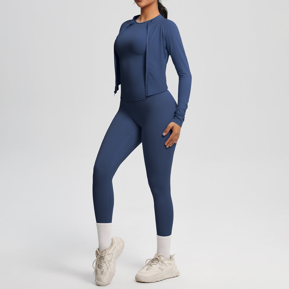 Quick Drying Skin-Friendly Tight Short Sleeve Yoga Suit Outdoor Running Thin Fitness Pants Sports Jacket Three Piece Set - ALTARIA