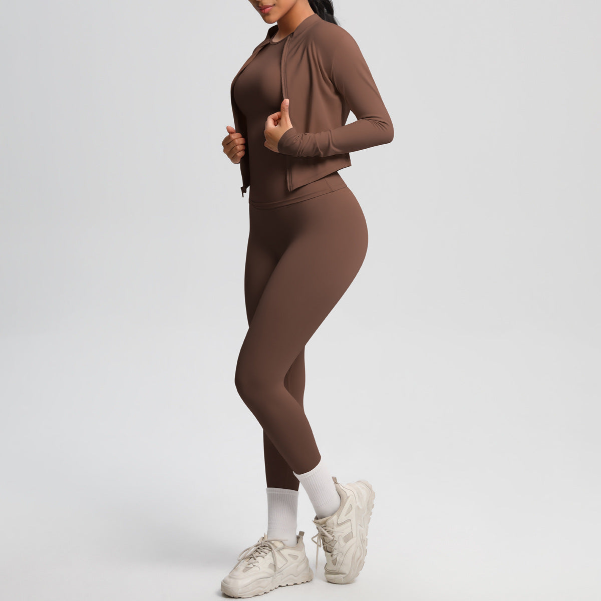 Quick Drying Skin-Friendly Tight Short Sleeve Yoga Suit Outdoor Running Thin Fitness Pants Sports Jacket Three Piece Set - ALTARIA