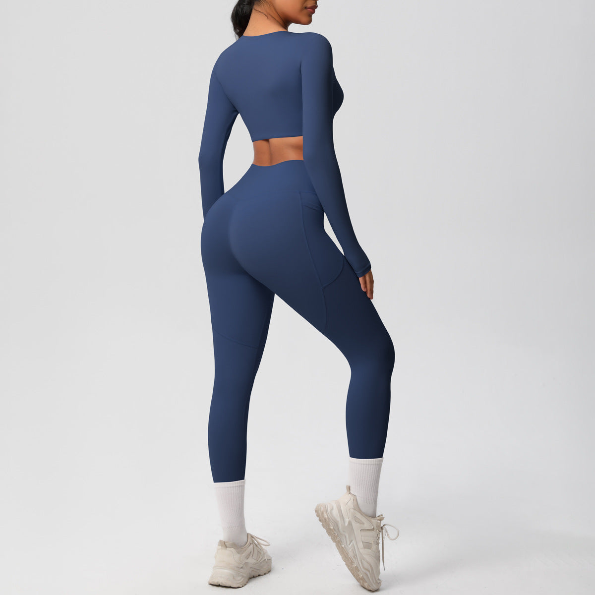 Solid Color Double Sided Brushed Breathable High Elastic Tight Yoga Clothes Suit Sports Running Fitness Two Piece Set - ALTARIA