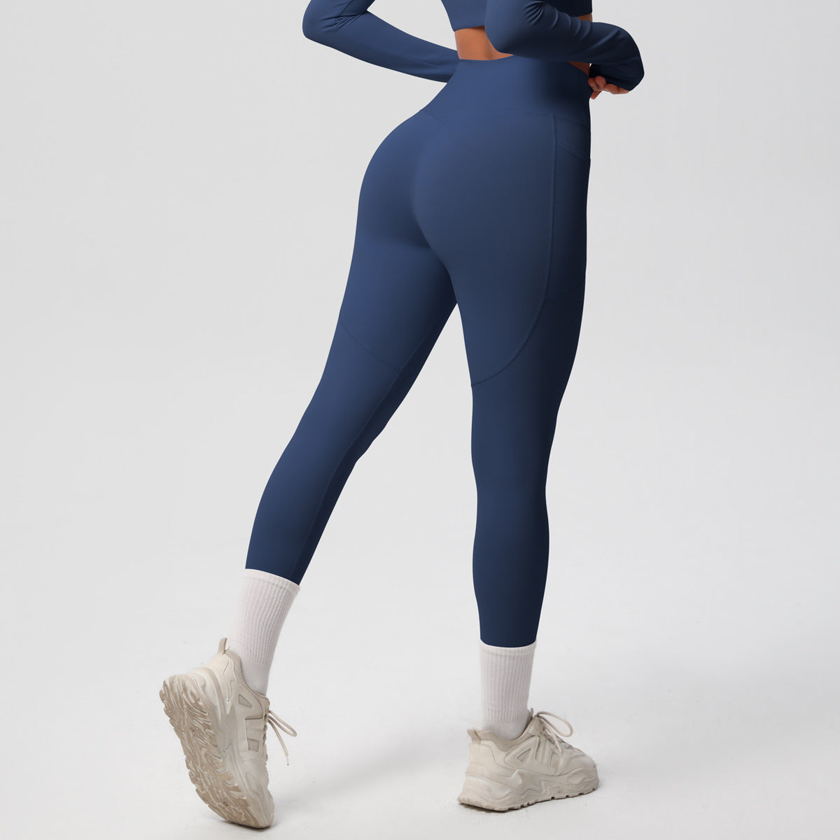 Solid Color Double Sided Sanding Tight High Waist High Elastic Breathability Yoga Pants Sports Running Fitness Yoga Wear - ALTARIA