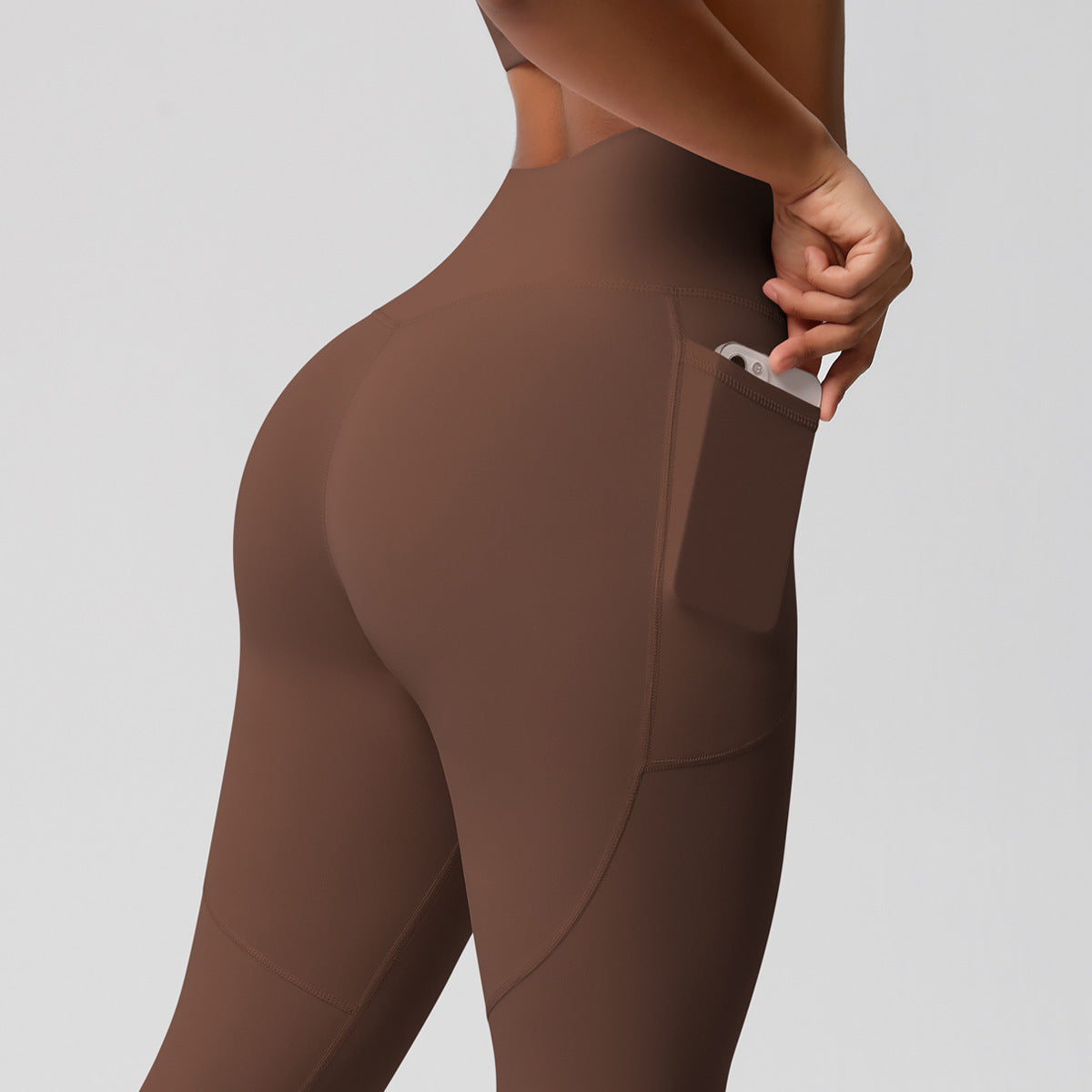 Solid Color Double Sided Sanding Tight High Waist High Elastic Breathability Yoga Pants Sports Running Fitness Yoga Wear - ALTARIA