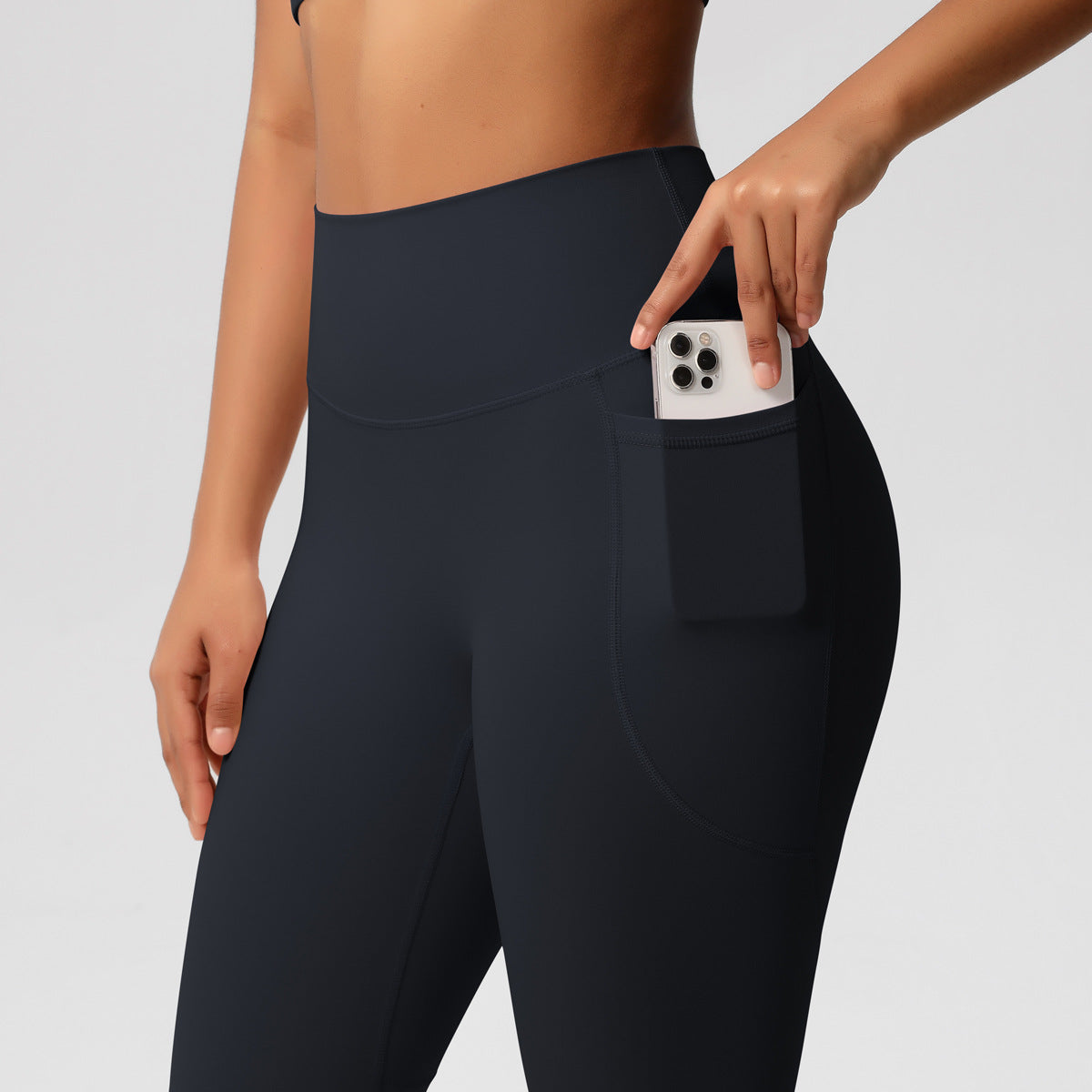 Solid Color Double Sided Sanding Tight High Waist High Elastic Breathability Yoga Pants Sports Running Fitness Yoga Wear - ALTARIA