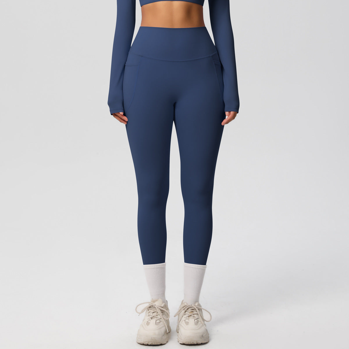Solid Color Double Sided Sanding Tight High Waist High Elastic Breathability Yoga Pants Sports Running Fitness Yoga Wear - ALTARIA