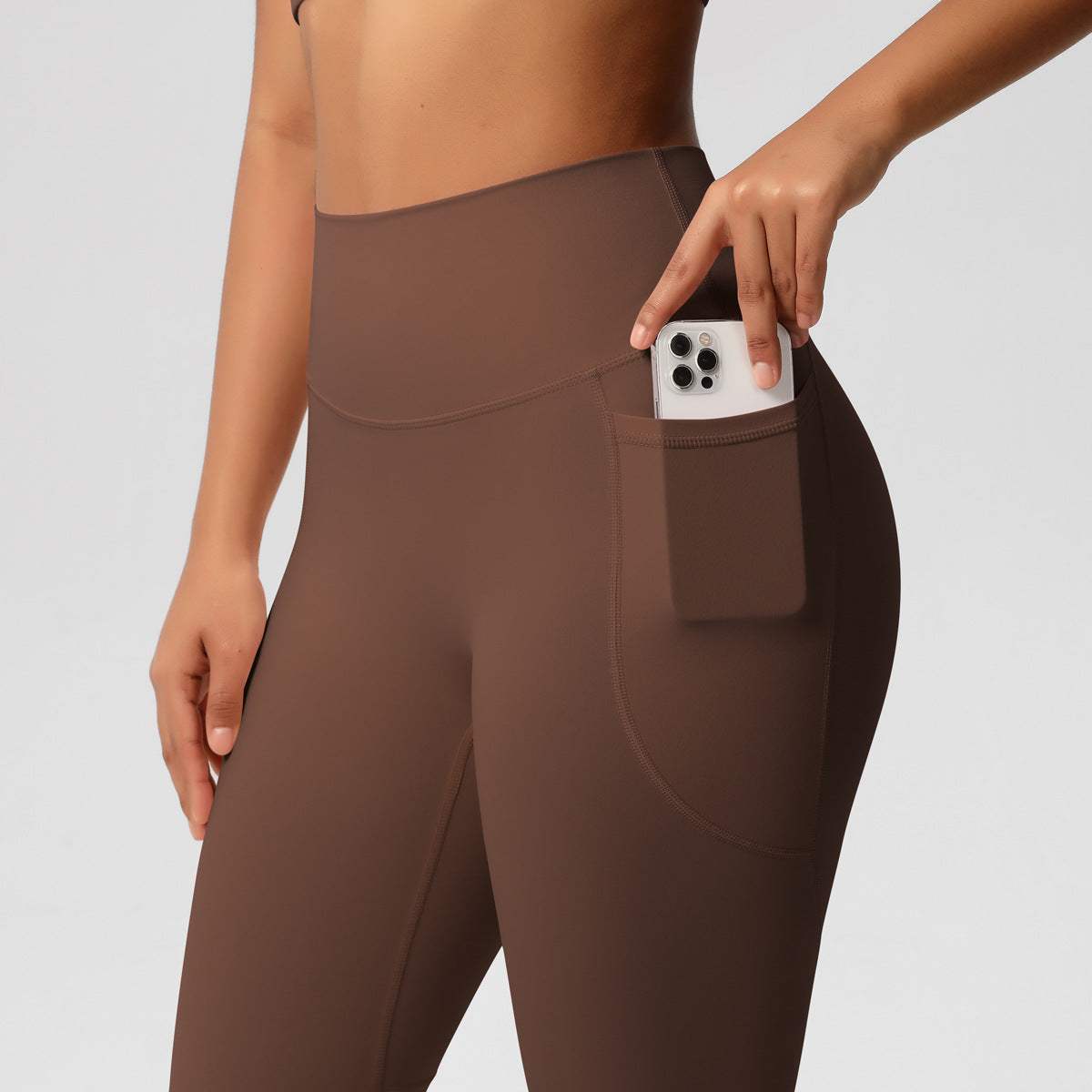 Solid Color Double Sided Sanding Tight High Waist High Elastic Breathability Yoga Pants Sports Running Fitness Yoga Wear - ALTARIA