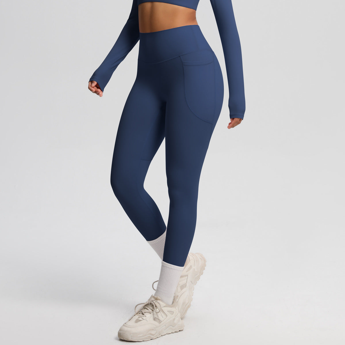 Solid Color Double Sided Sanding Tight High Waist High Elastic Breathability Yoga Pants Sports Running Fitness Yoga Wear - ALTARIA