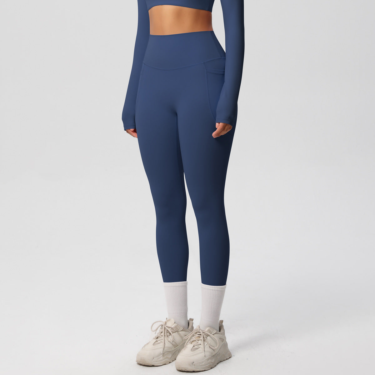 Solid Color Double Sided Sanding Tight High Waist High Elastic Breathability Yoga Pants Sports Running Fitness Yoga Wear - ALTARIA
