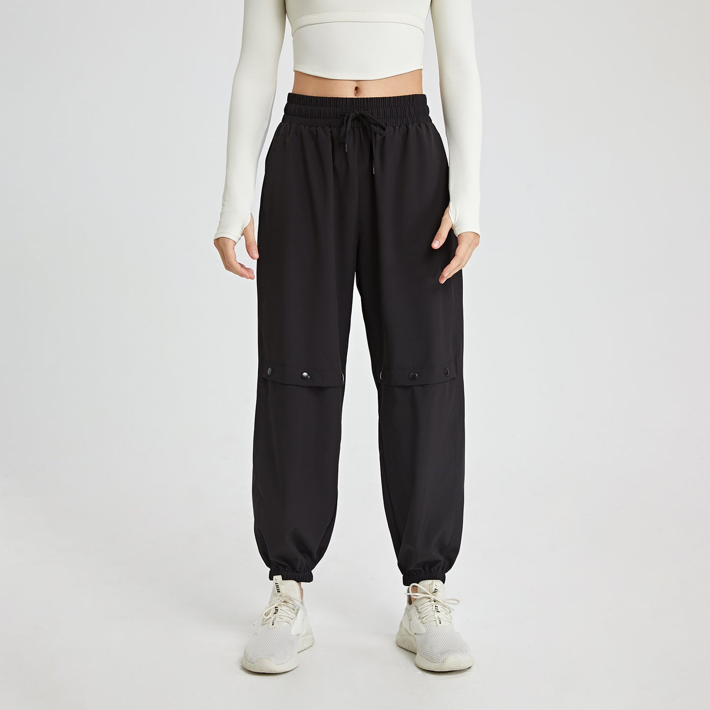 Drawstring High Top Sports Trousers Women Loose Tappered Casual Harem Pants Running Quick Drying Dance Gym Yoga Pants - ALTARIA