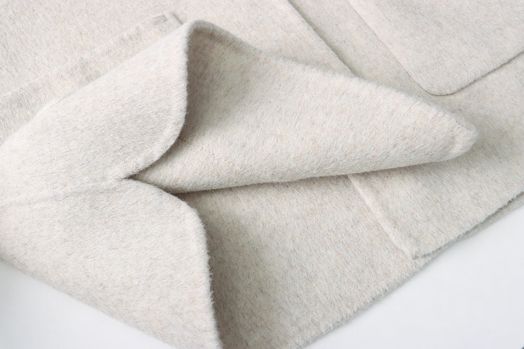 French Light Mid Ancient Design Cape Hooded Double Faced Woolen Goods Wool Overcoat Small Coat - ALTARIA