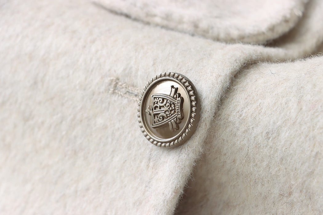 French Light Mid Ancient Design Cape Hooded Double Faced Woolen Goods Wool Overcoat Small Coat - ALTARIA