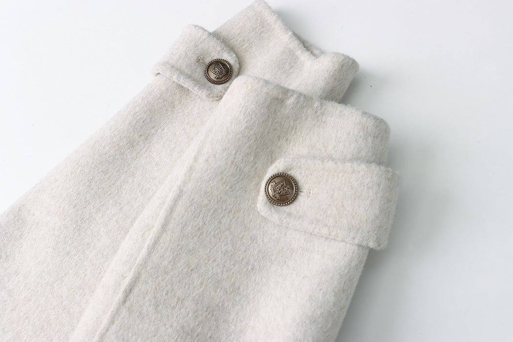 French Light Mid Ancient Design Cape Hooded Double Faced Woolen Goods Wool Overcoat Small Coat - ALTARIA