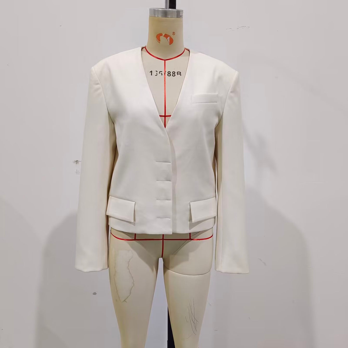 Women Clothing Spring Summer Casual Design V neck Top Blazers - ALTARIA