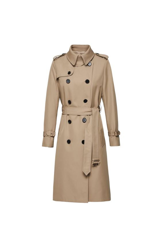 Element Autumn Winter Khaki Mid Length Trench Coat Slim Fit Slimming Elegant Trench Coat Women - ALTARIA
