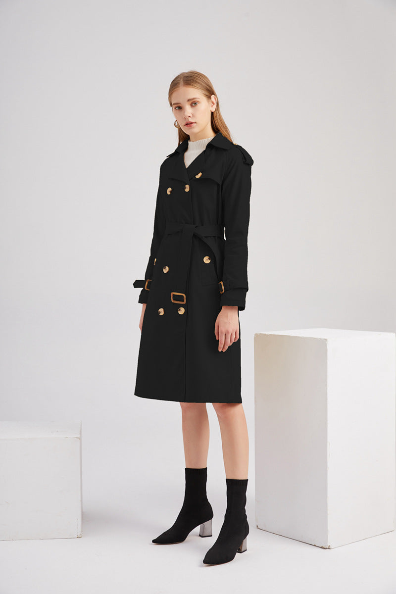 New Size Windbreaker Women Long Waist Cotton Fashionable Jacket Long Sleeve Collared Wish Delivery - ALTARIA