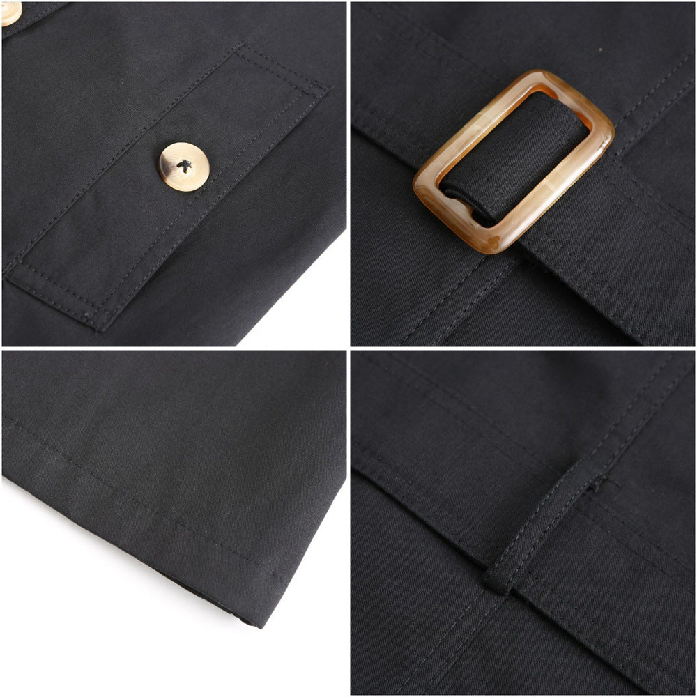 New Size Windbreaker Women Long Waist Cotton Fashionable Jacket Long Sleeve Collared Wish Delivery - ALTARIA
