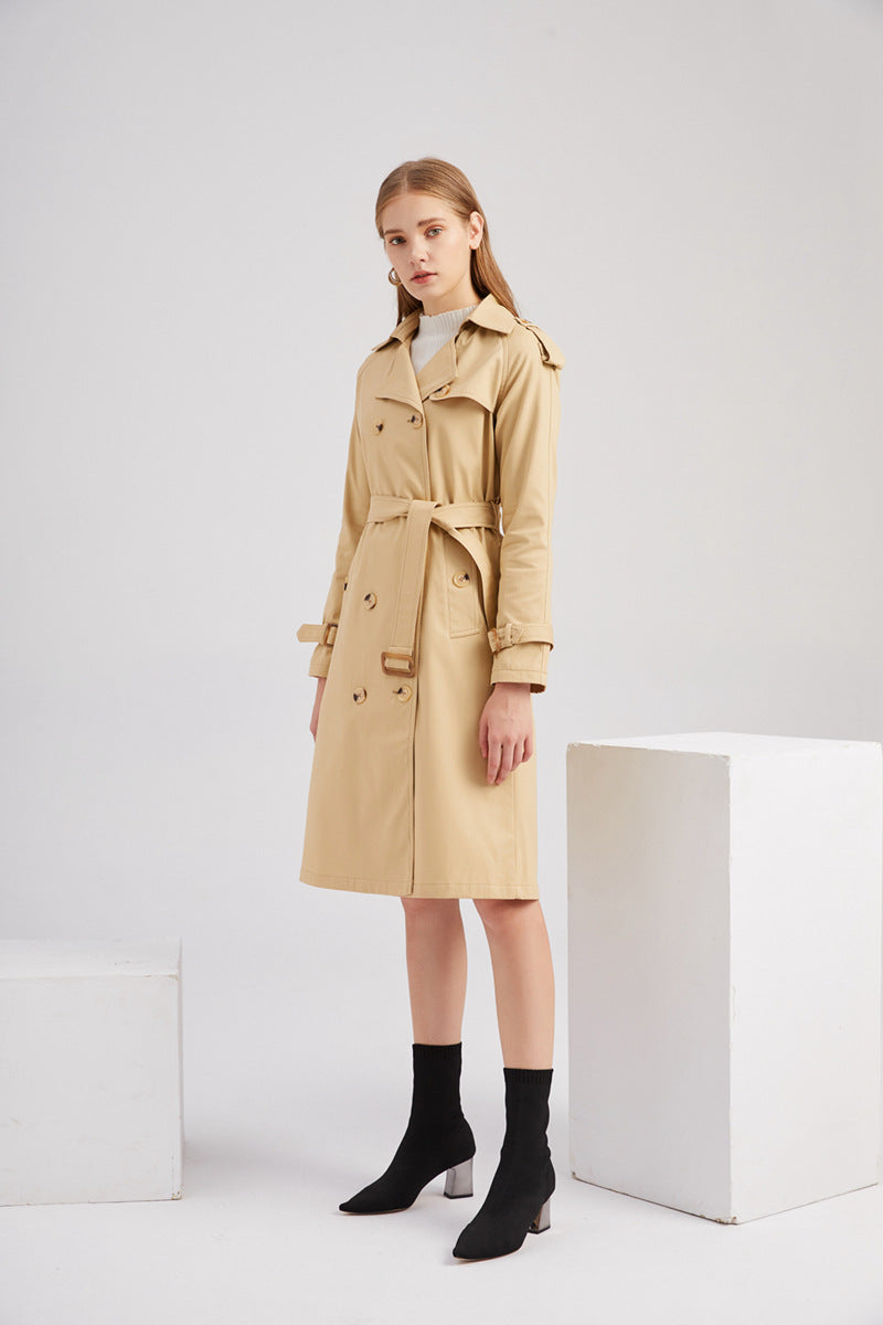 New Size Windbreaker Women Long Waist Cotton Fashionable Jacket Long Sleeve Collared Wish Delivery - ALTARIA