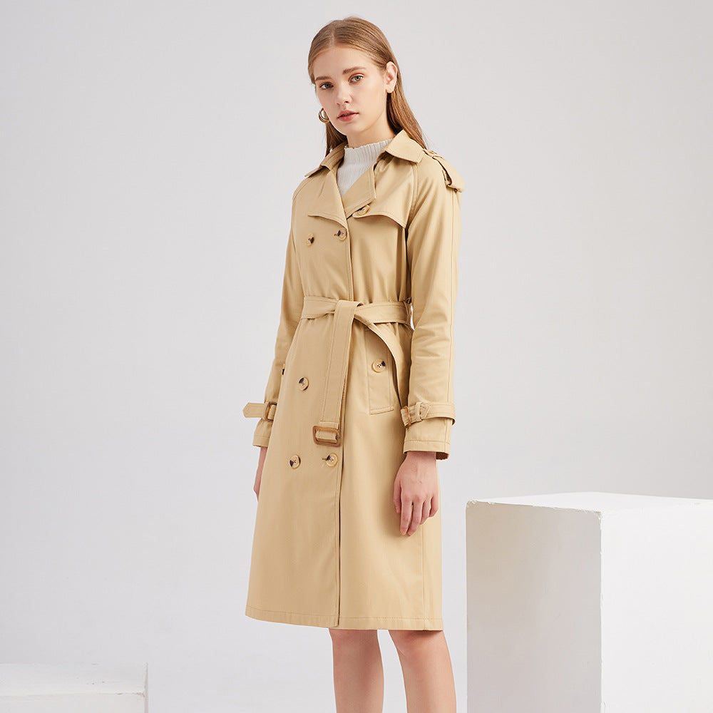 New Size Windbreaker Women Long Waist Cotton Fashionable Jacket Long Sleeve Collared Wish Delivery - ALTARIA
