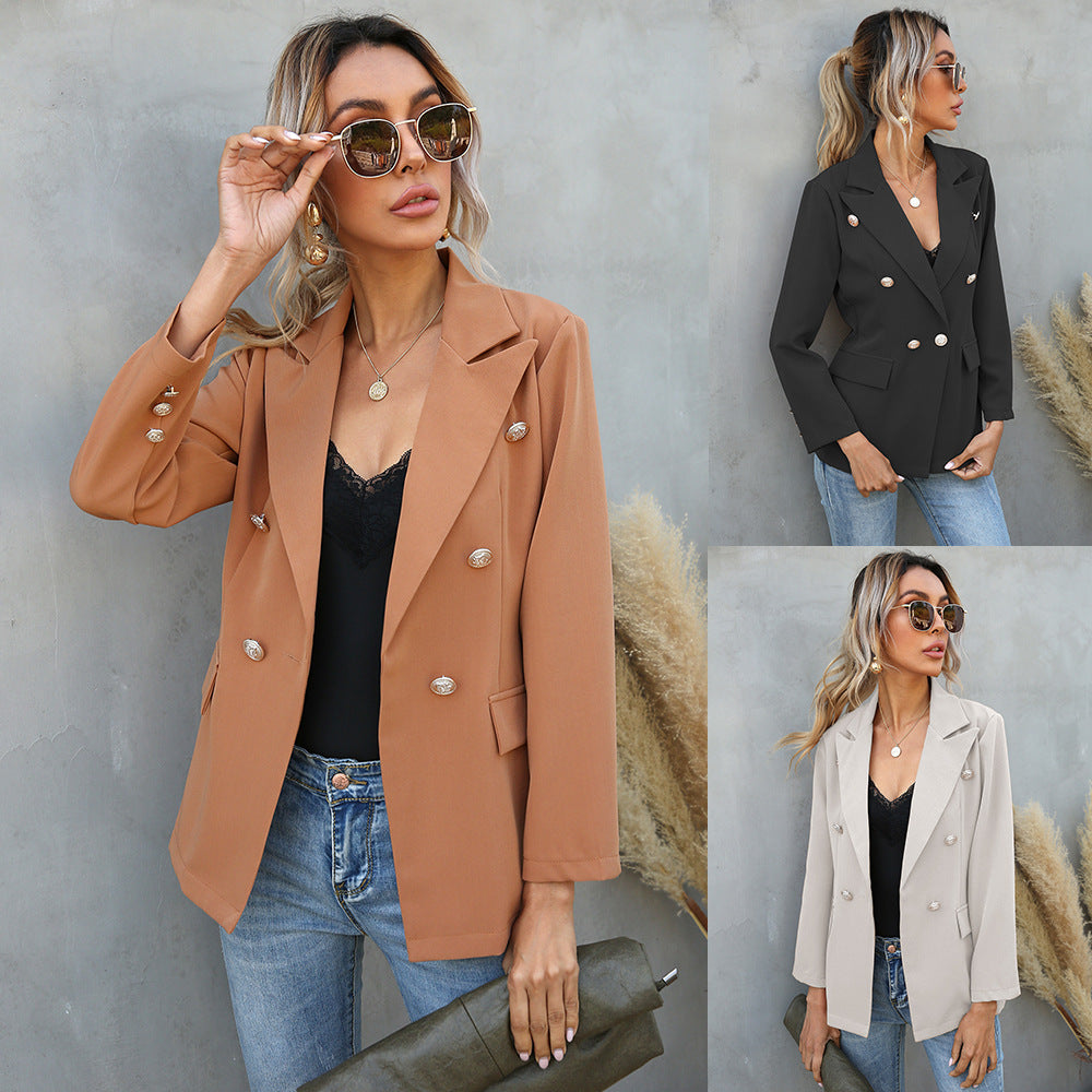 Women Blazer Clothing Spring Autumn Collared Button Small Blazer - ALTARIA