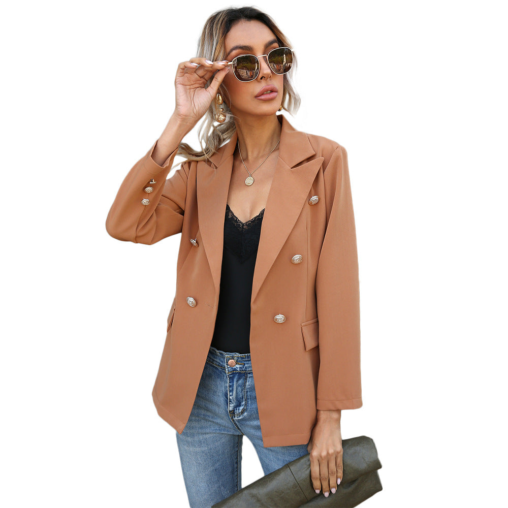 Women Blazer Clothing Spring Autumn Collared Button Small Blazer - ALTARIA