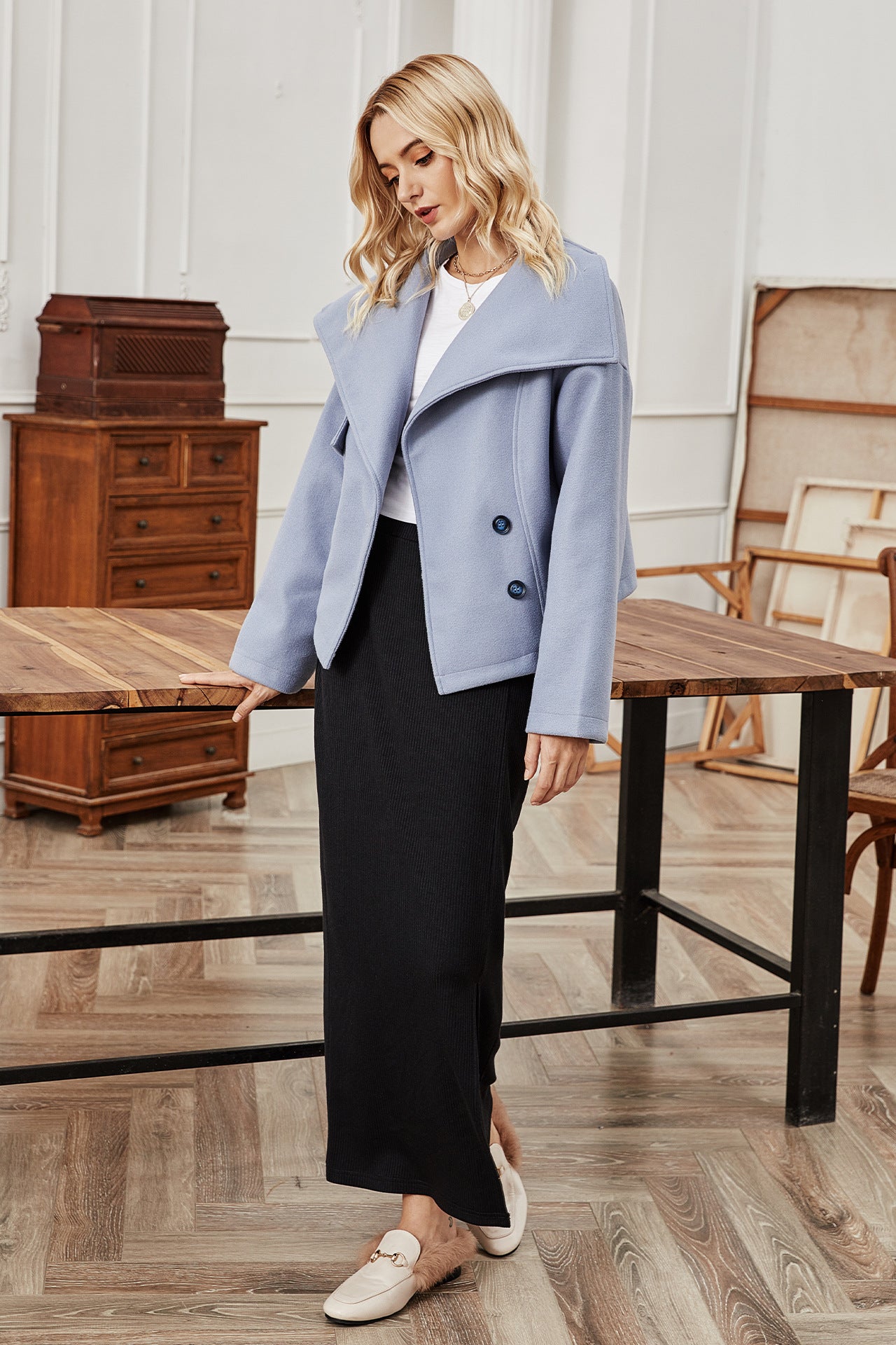 Woolen Coat Autumn Winter Women Clothing Slimming Short Thickened Woolen Top - ALTARIA