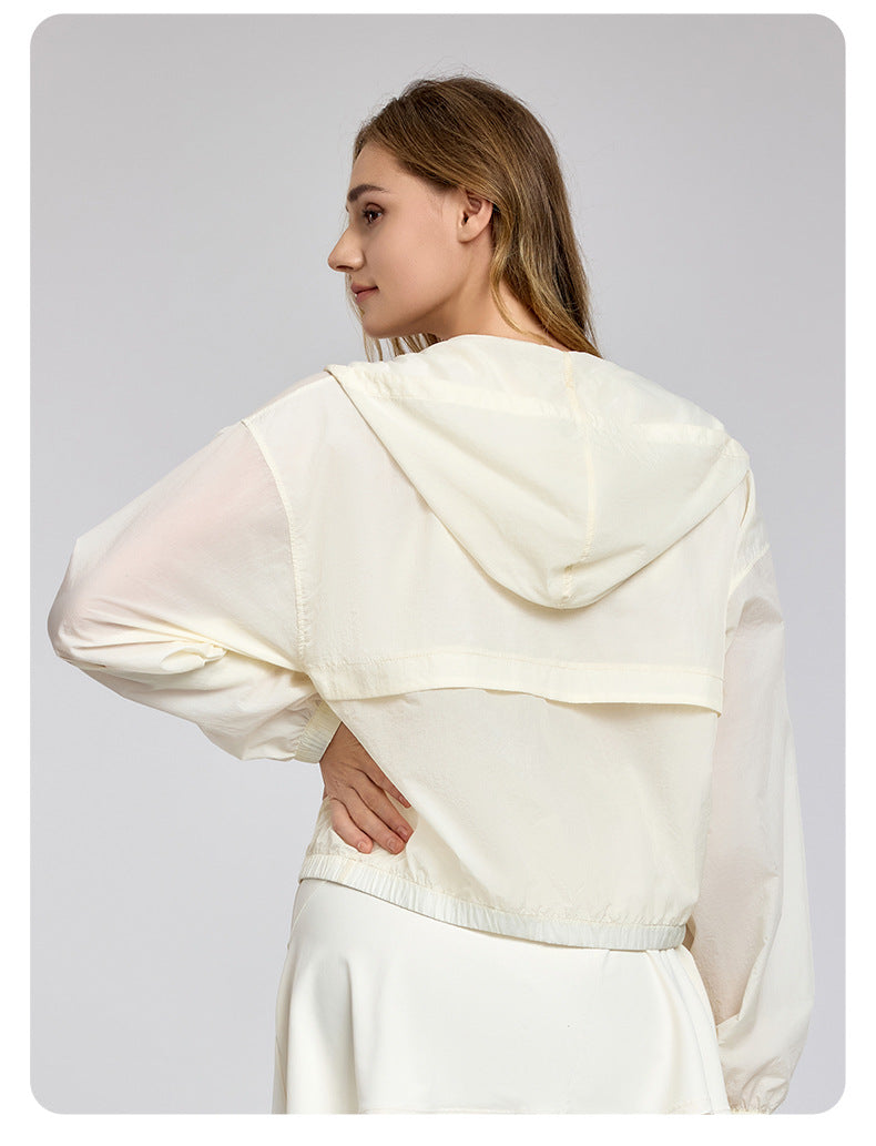 Lightweight Breathable Long Sleeves Top Women's Loose Outdoor Casual Anorak Summer Sports Running Yoga Clothes Coat - ALTARIA