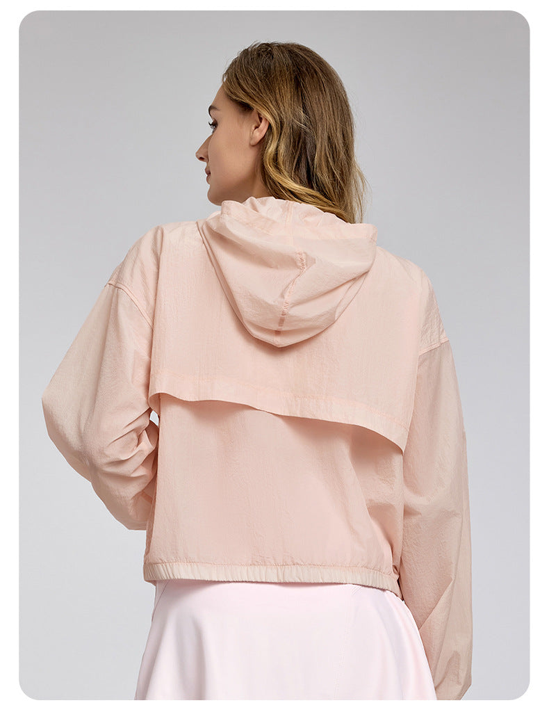 Lightweight Breathable Long Sleeves Top Women's Loose Outdoor Casual Anorak Summer Sports Running Yoga Clothes Coat - ALTARIA