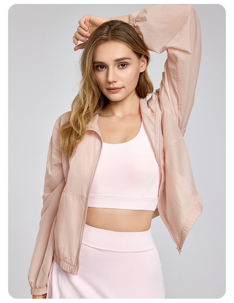 Lightweight Breathable Long Sleeves Top Women's Loose Outdoor Casual Anorak Summer Sports Running Yoga Clothes Coat - ALTARIA