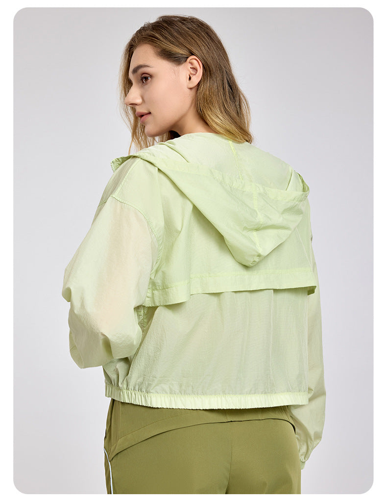Lightweight Breathable Long Sleeves Top Women's Loose Outdoor Casual Anorak Summer Sports Running Yoga Clothes Coat - ALTARIA