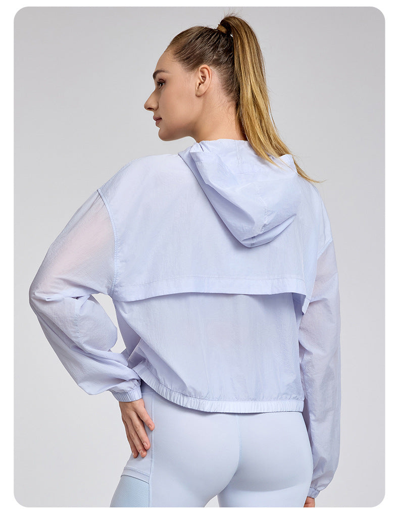 Lightweight Breathable Long Sleeves Top Women's Loose Outdoor Casual Anorak Summer Sports Running Yoga Clothes Coat - ALTARIA