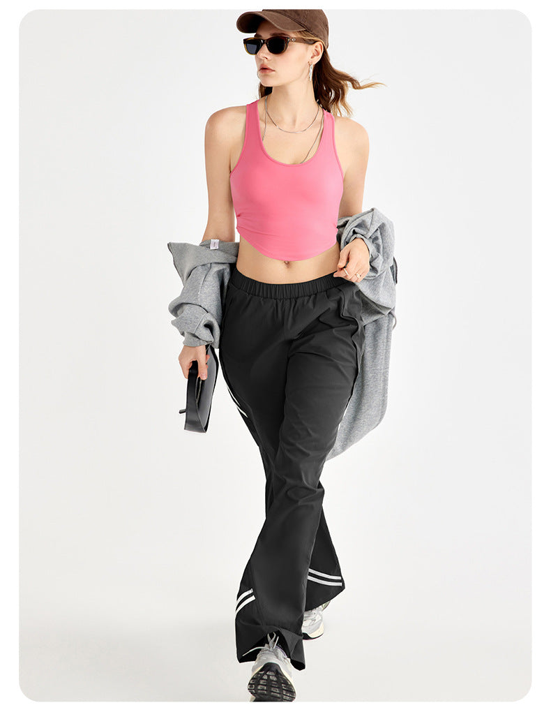 Spring Summer Side Striped Sweatpants Casual Women Loose Drooping Paratrooper Pants High Waist Retro Wide Leg Straight Trousers - ALTARIA