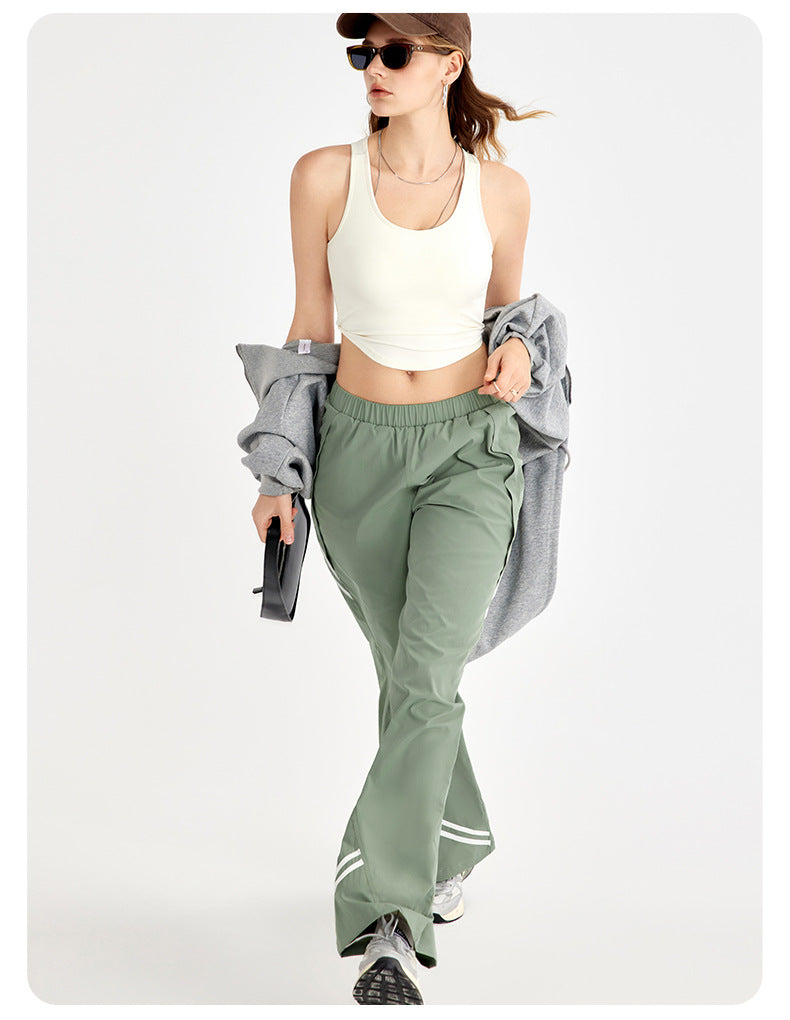 Spring Summer Side Striped Sweatpants Casual Women Loose Drooping Paratrooper Pants High Waist Retro Wide Leg Straight Trousers - ALTARIA