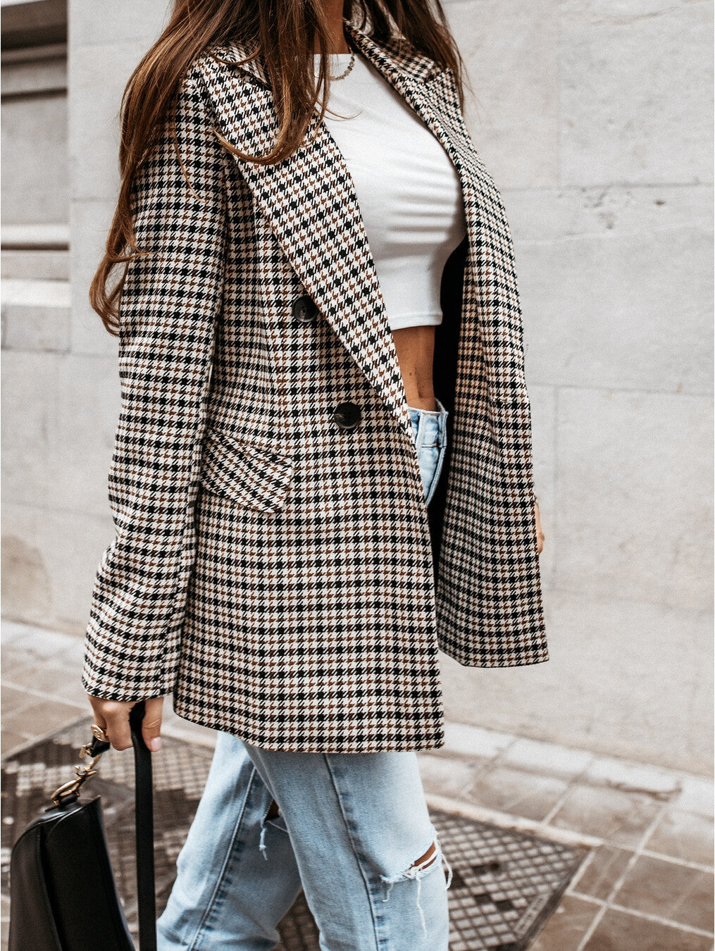 Plaid Slim Fit Slimming Small Blazer Women - ALTARIA