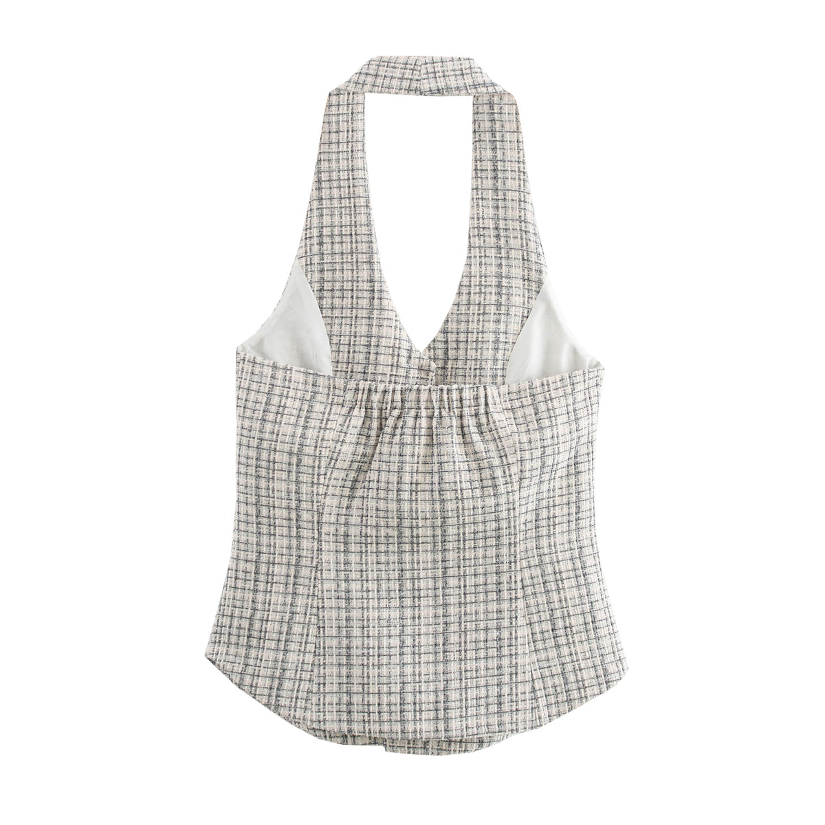 Spring Women All Match V neck Halter Sleeveless Single Breasted Classic Vest Top - ALTARIA