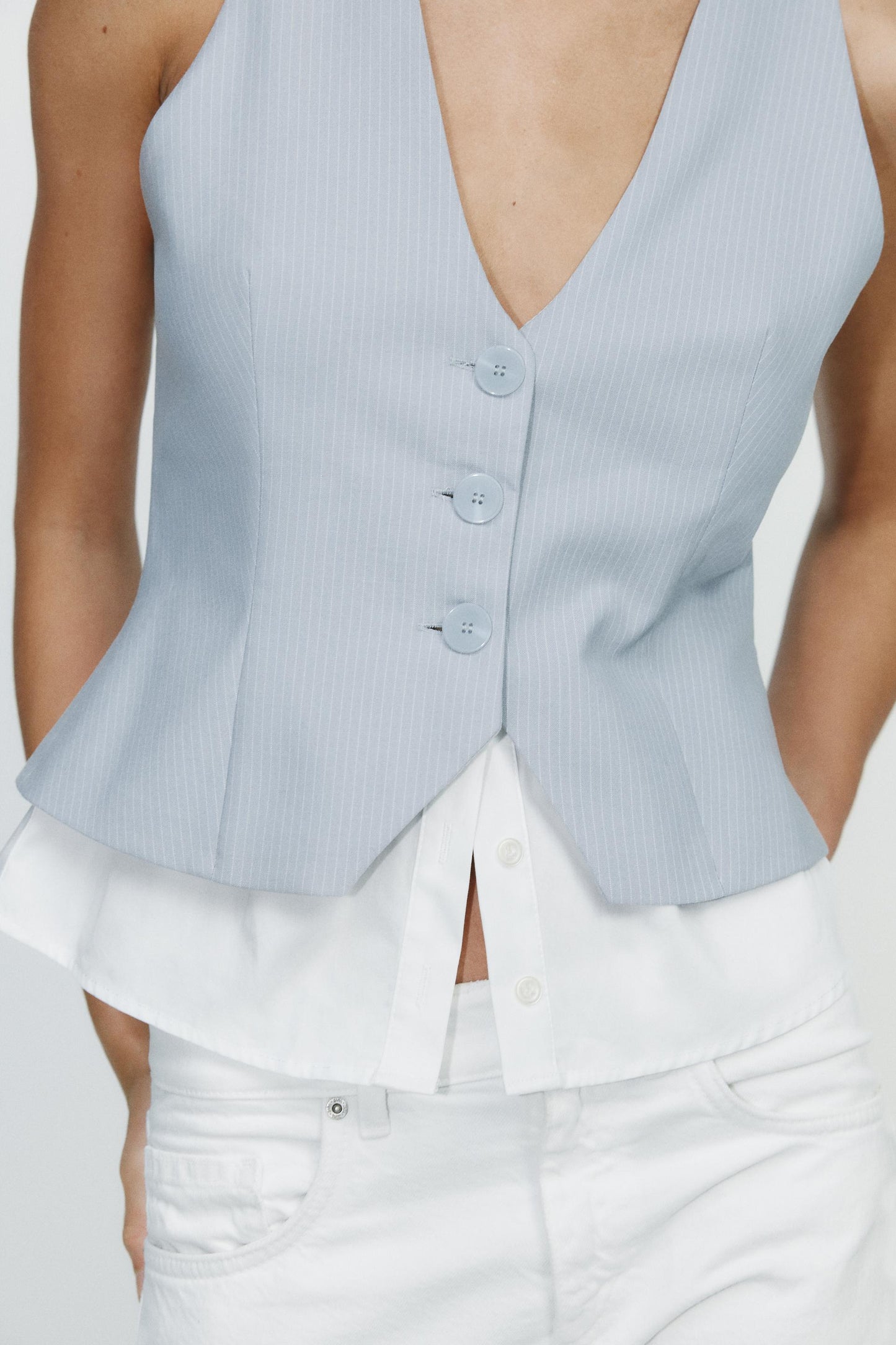 Spring Women Clothes Striped Patchwork Top Vest - ALTARIA