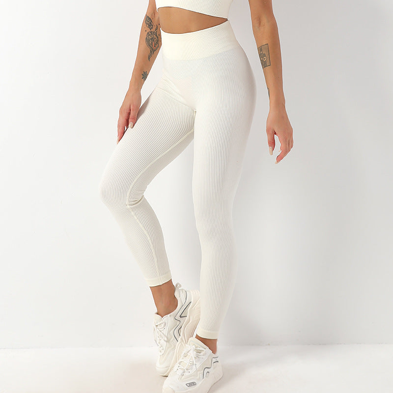 Thread Stretch Peach Hip Fitness Pants Hip Raise High Waist Seamless Yoga Pants Women Tight Yoga Exercise Pants - ALTARIA
