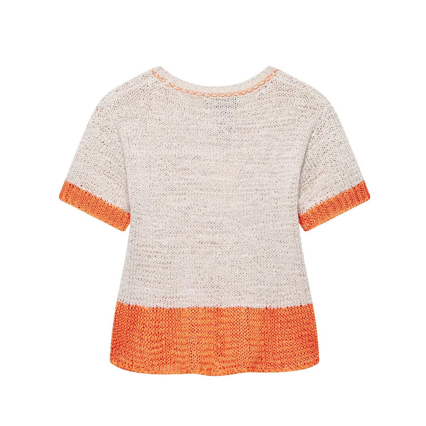 Spring Women Clothing Stylish Simple Short-Sleeved Knitted Top - ALTARIA