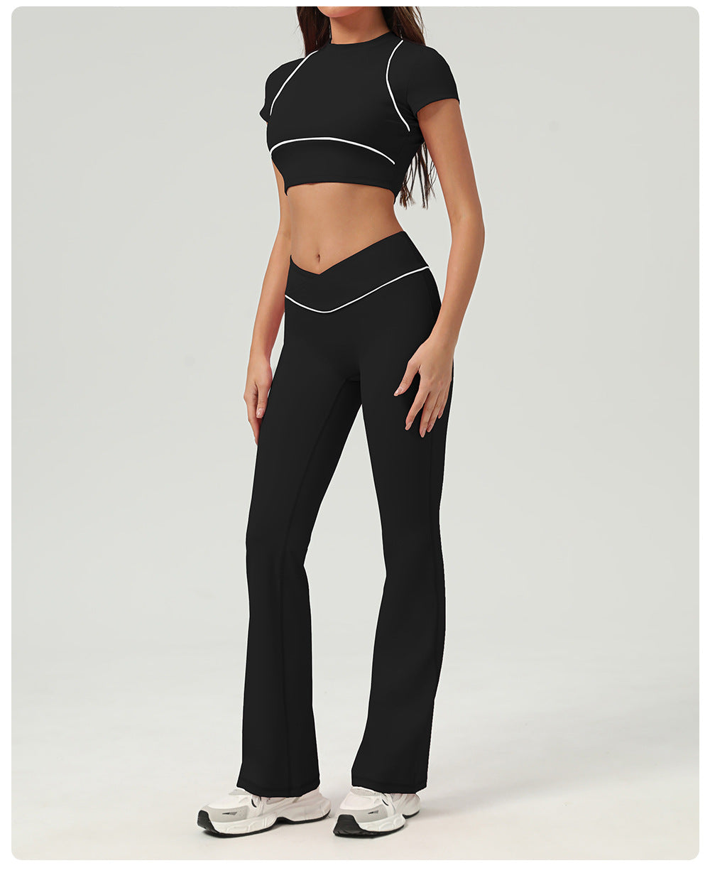 Nude Feel Tight Quick Drying High Waist Hip Lift Yoga Trousers Running Fitness Wide Leg Bell Bottoms Casual Sports Trousers Women - ALTARIA